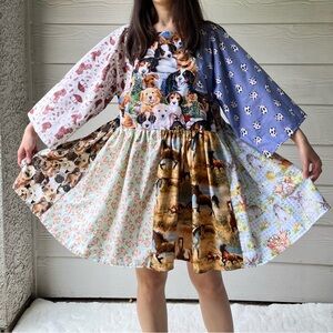 Handmade Animal Kingdom Bandana Dress With Marching Scrunchie SKU 04304